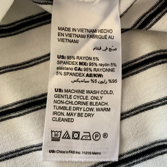 Chico's Striped Mock Neck Tank Top Sz 2 (L/12) #1T - Picture 9 of 9